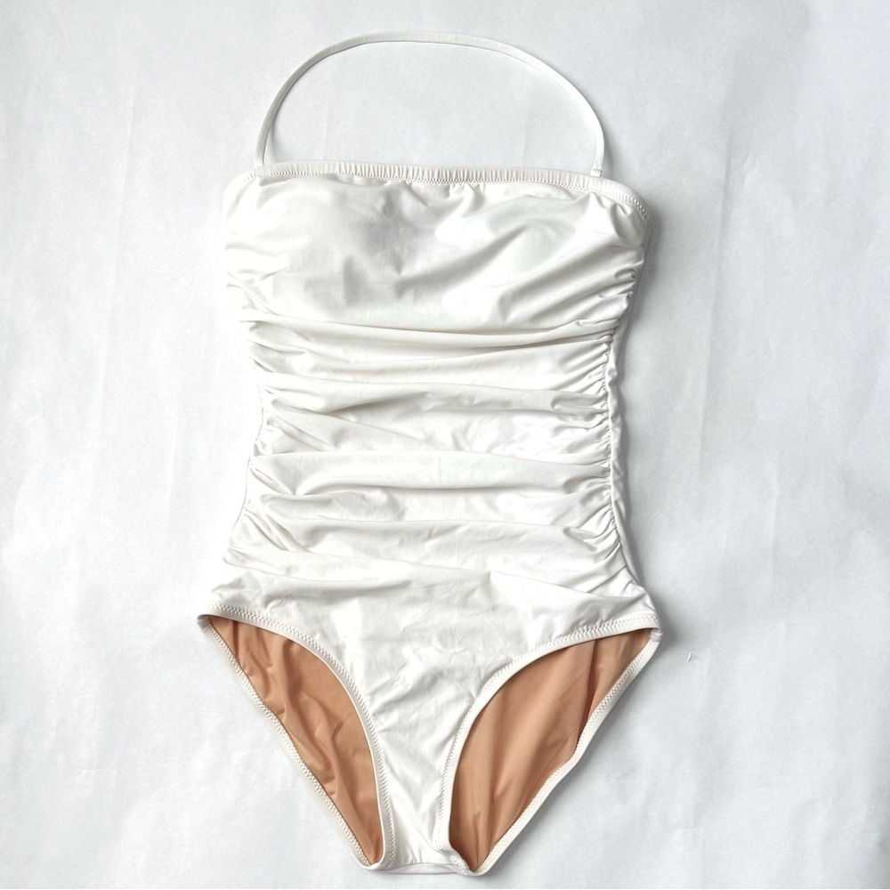 NEW J.CREW Ruched Bandeau One-piece Swimsuit -Size  8